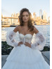 Sweetheart Ivory Dramatic Layered Wedding Dress Ball Gown